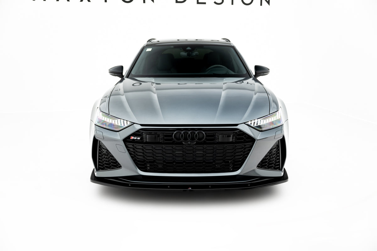 Street+ Spoilerlippe Front Ansatz V.2 passend für Audi RS6 C8 / C8 Facelift schwarz Hochglanz – Ansicht 1
