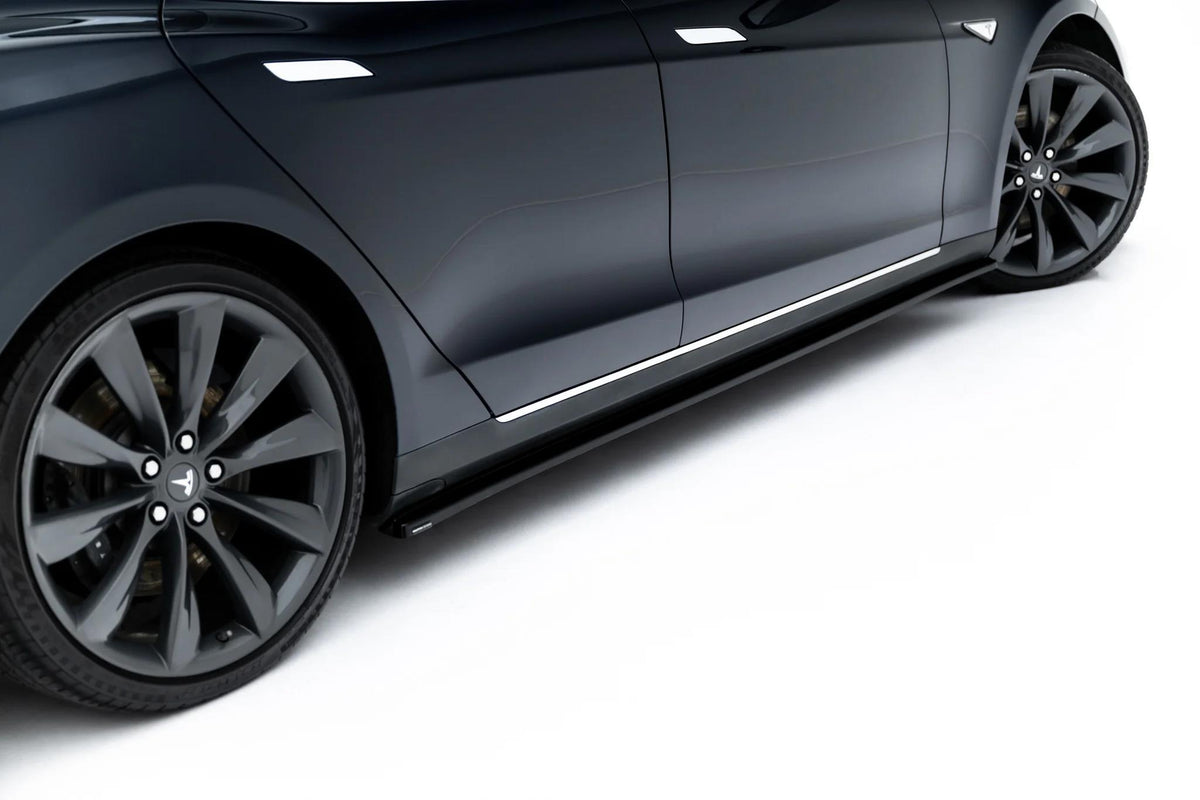 Street+ Seitenschweller Leisten passend für V.1 passend für Tesla Model S Mk1 schwarz Hochglanz – Ansicht 4