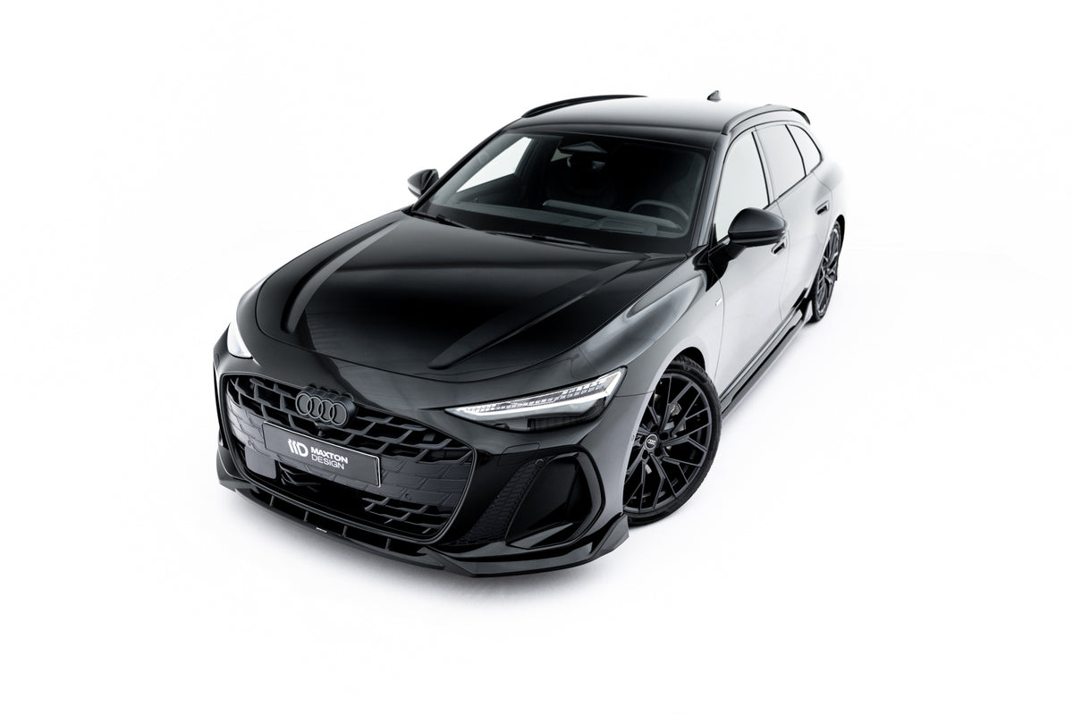 Street+ Spoilerlippe Front Ansatz V.2 passend für Audi A6 S-Line C9 schwarz Hochglanz – Ansicht 1