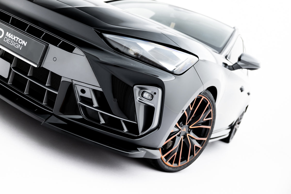 Street+ Spoilerlippe Front Ansatz V.2 passend für Cupra Leon ST / Hatchback Mk1 Facelift schwarz Hochglanz – Ansicht 1
