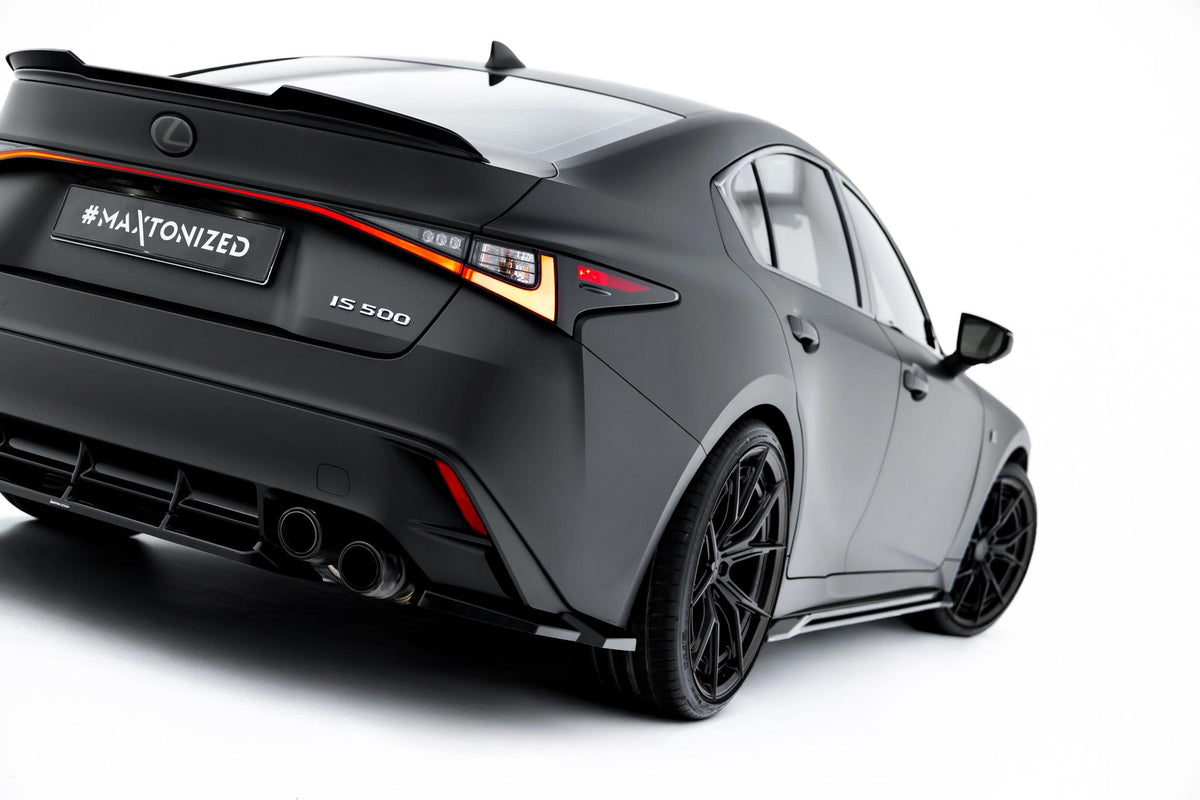 Heck Ansatz Flaps Diffusor passend für Lexus IS 500 Mk3 Facelift 2 (XE30) schwarz Hochglanz – Ansicht 2