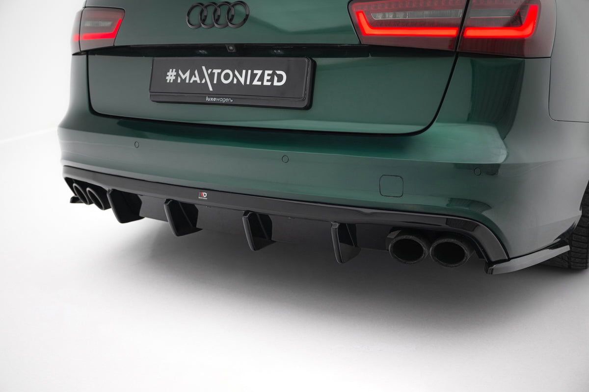 Diffusor Heck Ansatz passend für Audi S6 Avant C7  schwarz Hochglanz – Ansicht 3