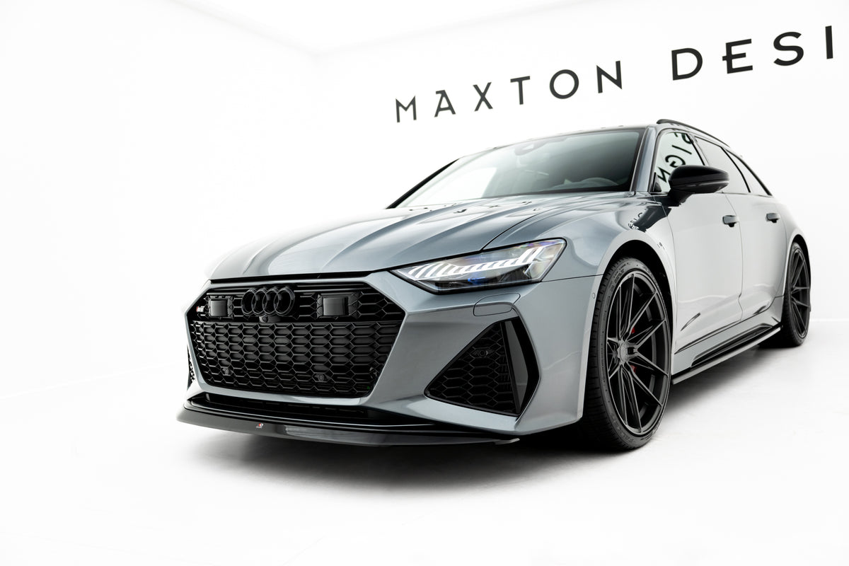 Street+ Spoilerlippe Front Ansatz V.3 passend für Audi RS6 C8 / C8 Facelift schwarz Hochglanz – Ansicht 4