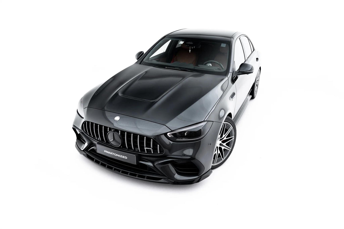 Street+ Spoilerlippe Front Ansatz V.1 passend für Mercedes-AMG C63 Limousine / Kombi W206 / S206 schwarz Hochglanz – Ansicht 3