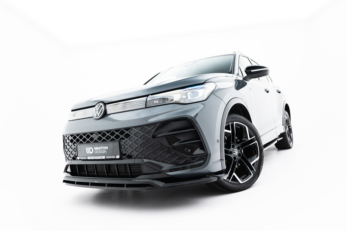 Street+ Spoilerlippe Front Ansatz V.2 passend für VW Tiguan R-Line Mk3  schwarz Hochglanz – Ansicht 1