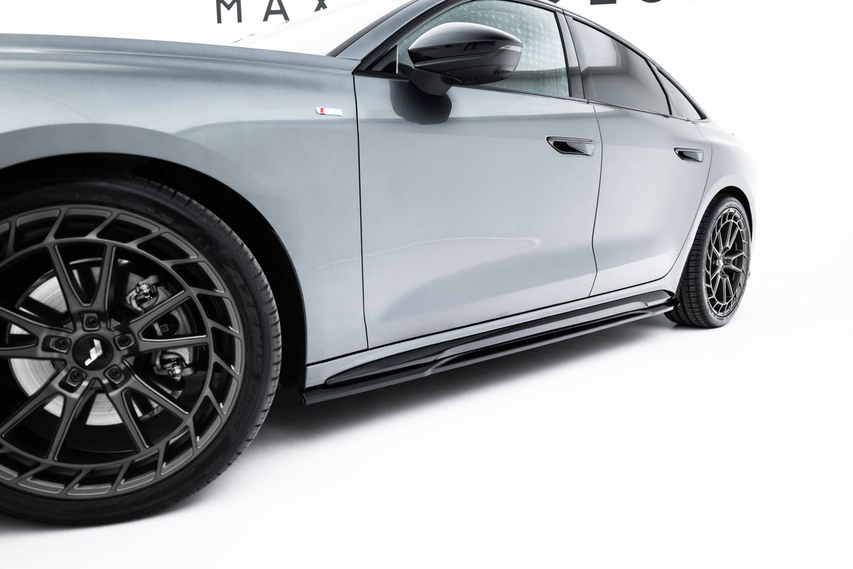 Street+ Seitenschweller Leisten passend für Audi A5 S-Line / S5 Limousine / Avant B10 schwarz Hochglanz – Ansicht 3