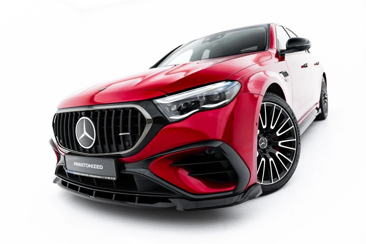 Street+ Spoilerlippe Front Ansatz passend für Mercedes-AMG E53 Limousine / Kombi W214 schwarz Hochglanz – Ansicht 2