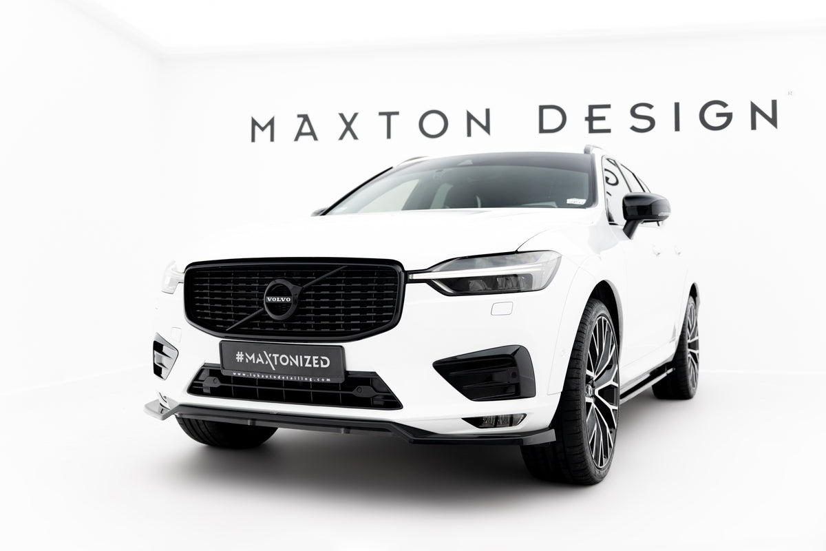 Street+ Spoilerlippe Front Ansatz V.1 passend für Volvo XC60 Mk2 R-Design schwarz Hochglanz – Ansicht 3