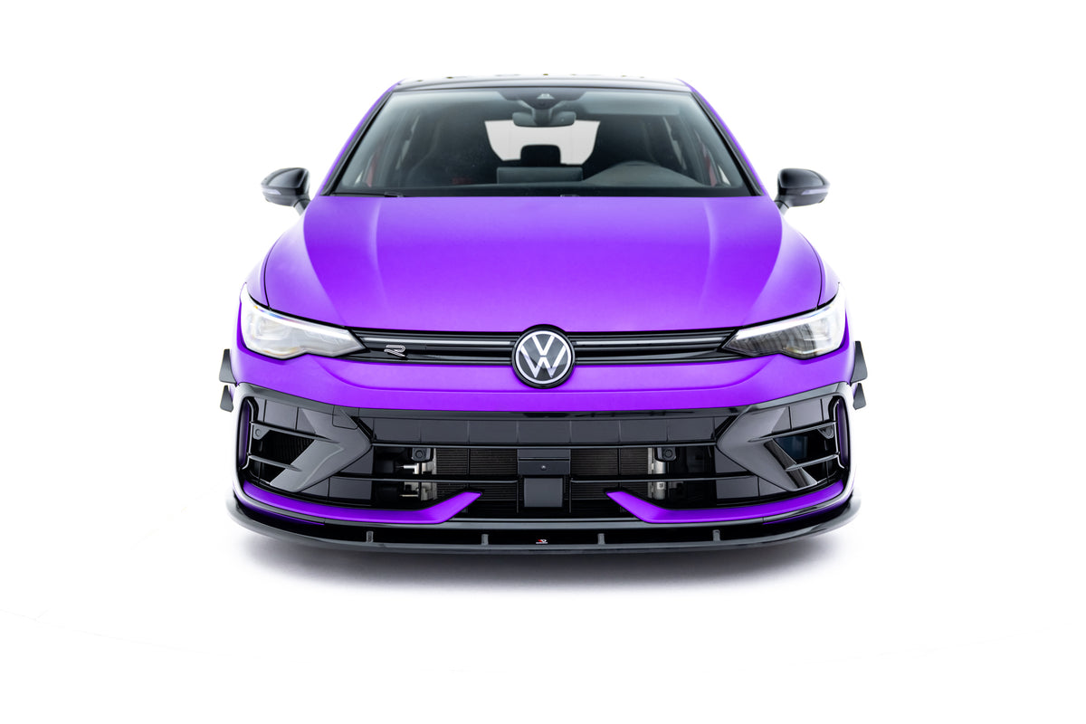 Street+ Spoilerlippe Front Ansatz V.2 passend für VW Golf R Variant Mk8 Facelift schwarz Hochglanz – Ansicht 1