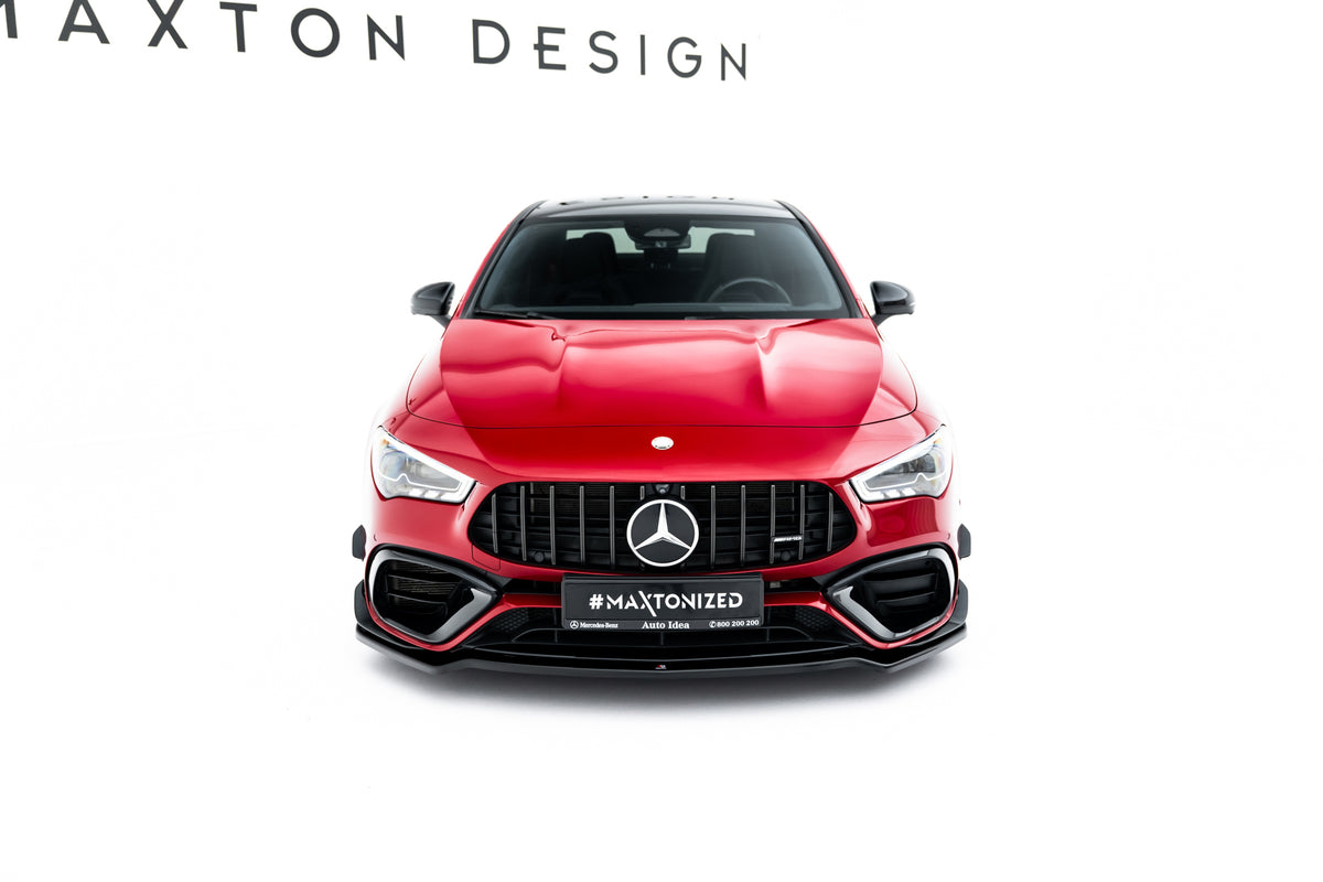 Street+ Spoilerlippe Front Ansatz V.4 passend für Mercedes-AMG CLA 45 Aero C118 schwarz Hochglanz – Ansicht 1