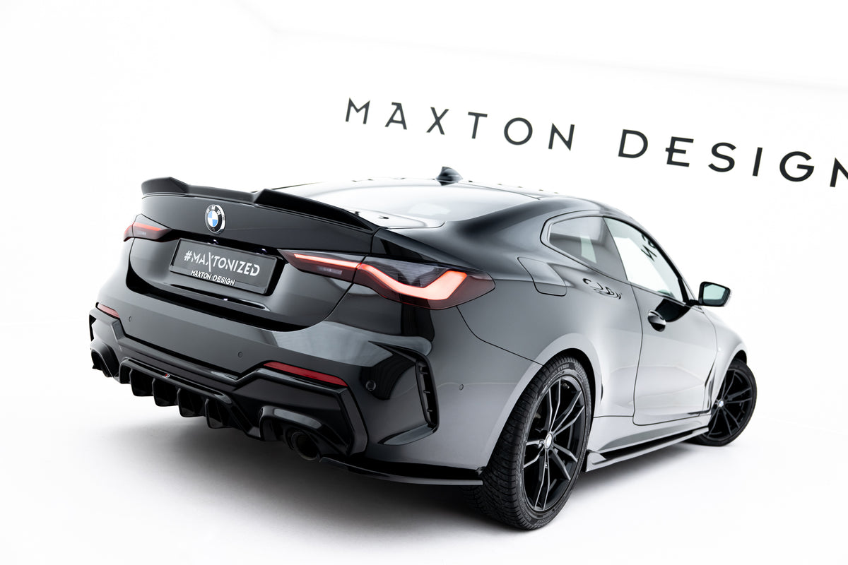 Heck Ansatz Flaps Diffusor V.7 passend für BMW 4er M-Paket G22 / G23 / G22 Facelift / G23 Facelift schwarz Hochglanz – Ansicht 3