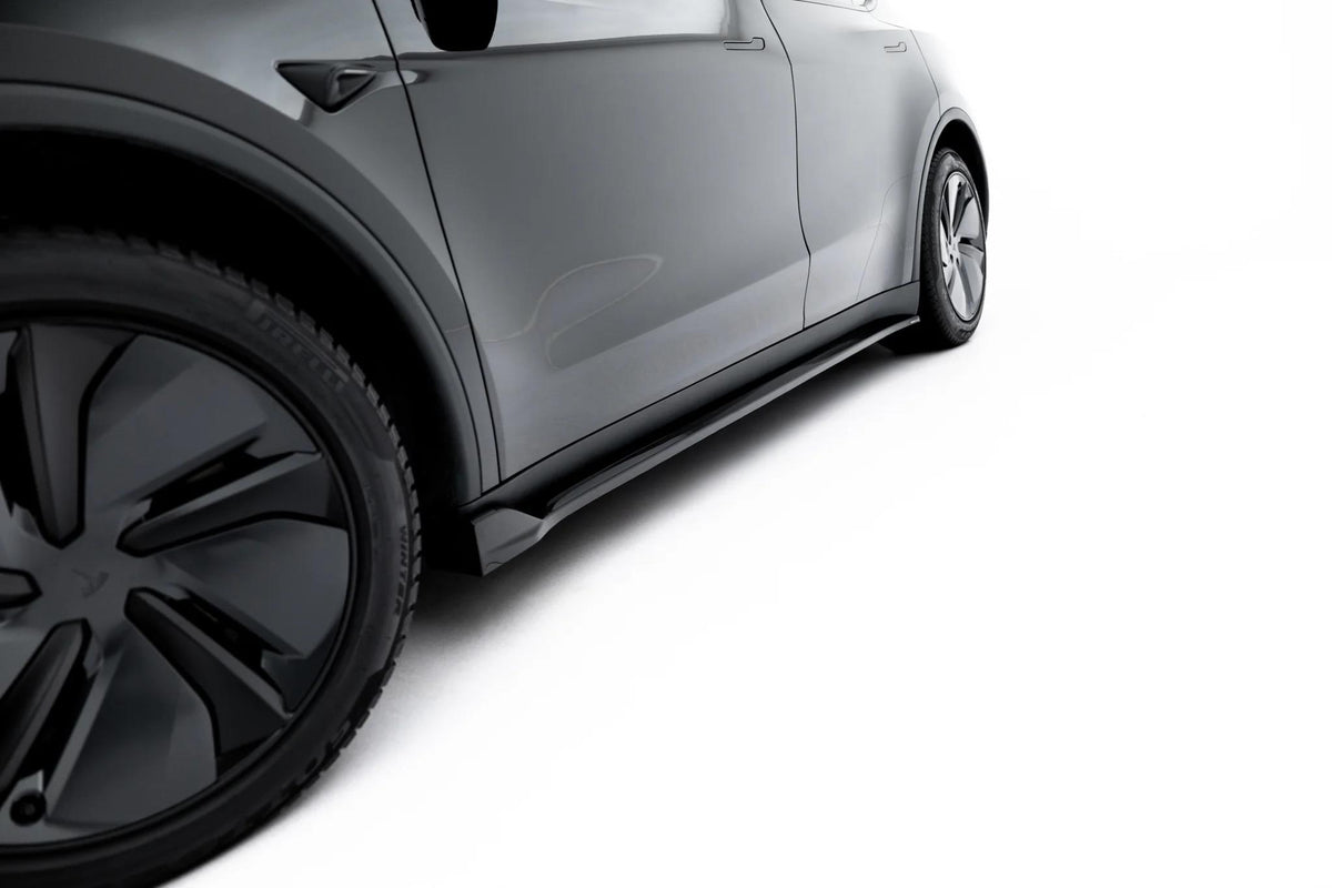 Street+ Seitenschweller Leisten passend für Tesla Model Y Premium Mk1 Facelift schwarz Hochglanz – Ansicht 3