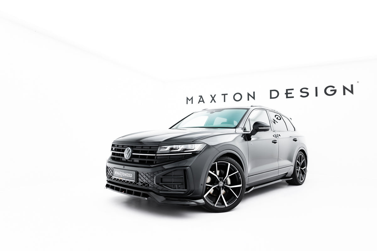 Street+ Spoilerlippe Front Ansatz passend für VW Touareg Elegance Mk3 Facelift schwarz Hochglanz – Ansicht 8