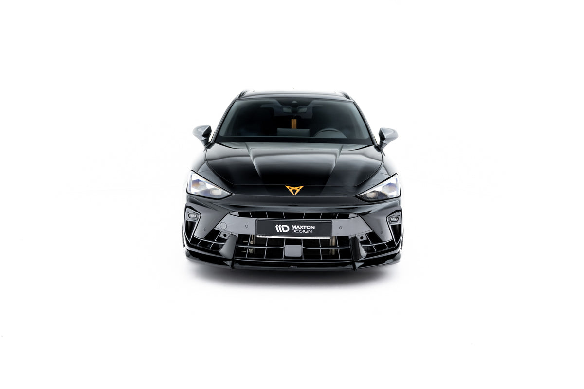 Street+ Spoilerlippe Front Ansatz V.2 passend für Cupra Leon ST / Hatchback Mk1 Facelift schwarz Hochglanz – Ansicht 5