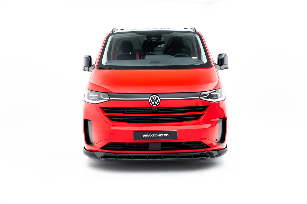 Street+ Spoilerlippe Front Ansatz V.2 passend für VW Transporter T7 schwarz Hochglanz – Ansicht 2