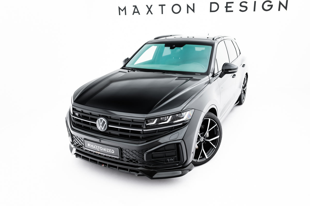 Street+ Spoilerlippe Front Ansatz passend für VW Touareg Elegance Mk3 Facelift schwarz Hochglanz – Ansicht 2