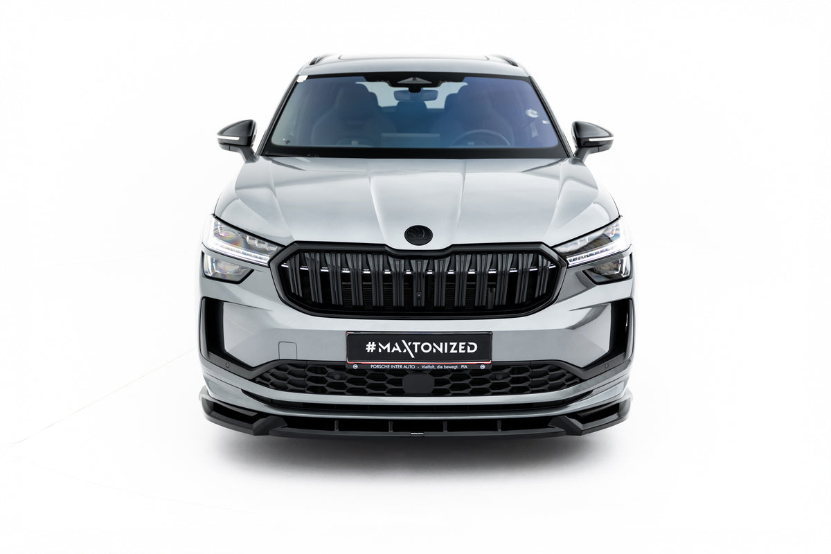Street+ Spoilerlippe Front Ansatz V.1 passend für Skoda Kodiaq Sportline Mk2 schwarz Hochglanz – Ansicht 1