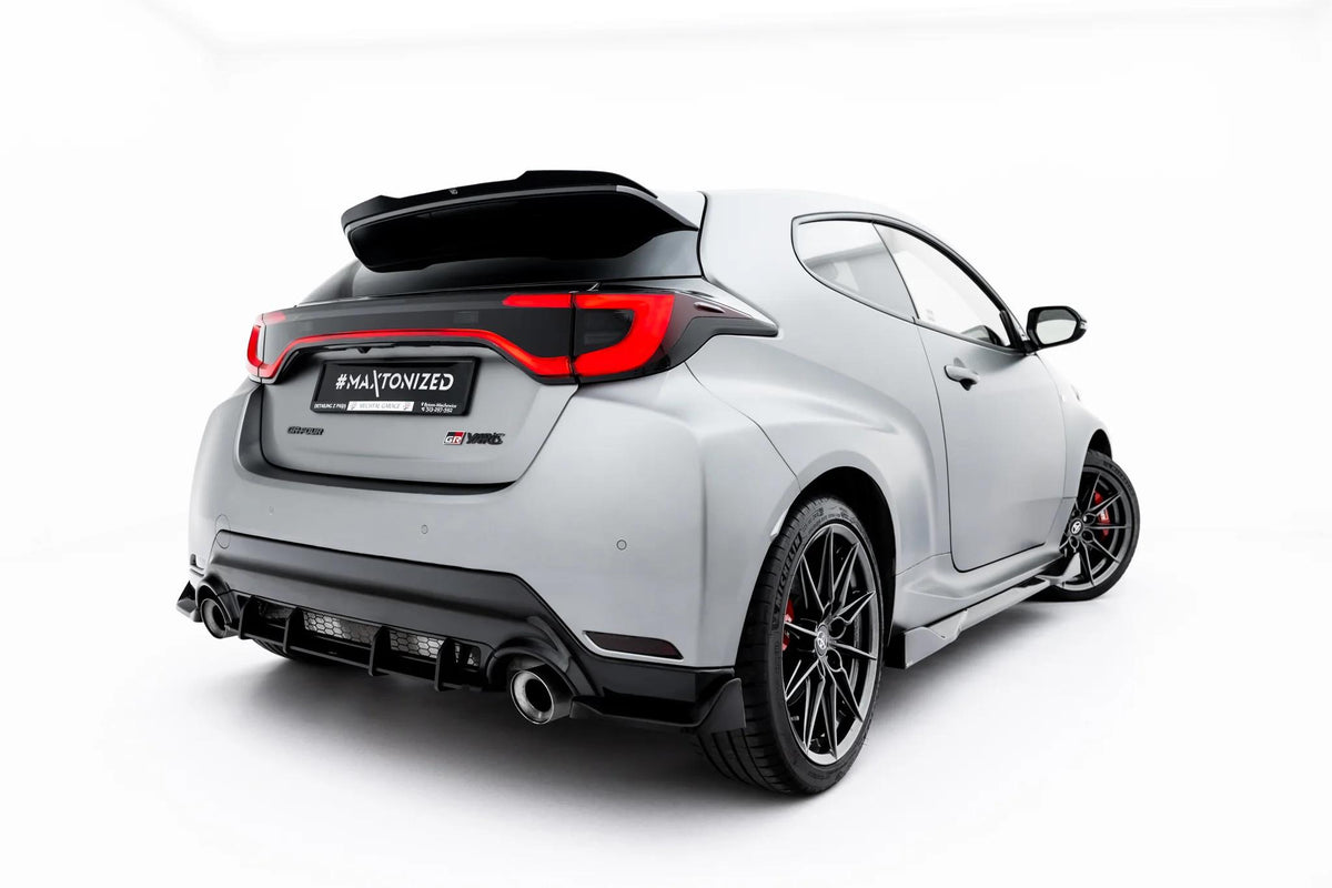 Heck Ansatz Flaps Diffusor V.2 passend für Toyota GR Yaris Mk4 Facelift schwarz Hochglanz – Ansicht 1