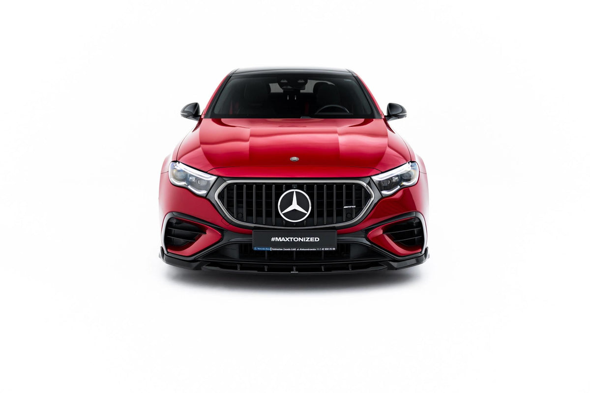 Street+ Spoilerlippe Front Ansatz passend für Mercedes-AMG E53 Limousine / Kombi W214 schwarz Hochglanz – Ansicht 1