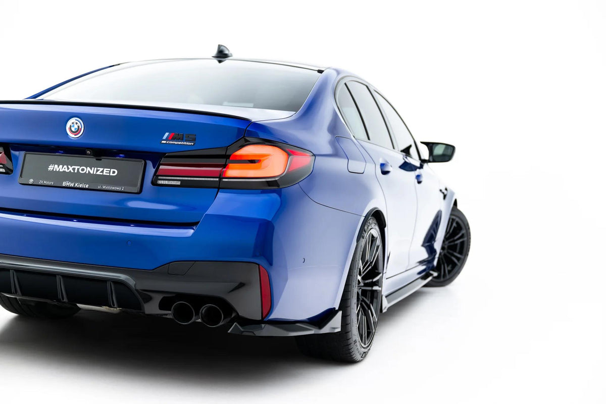 Heck Ansatz Flaps Diffusor V.2 passend für BMW M5 F90  schwarz Hochglanz – Ansicht 1