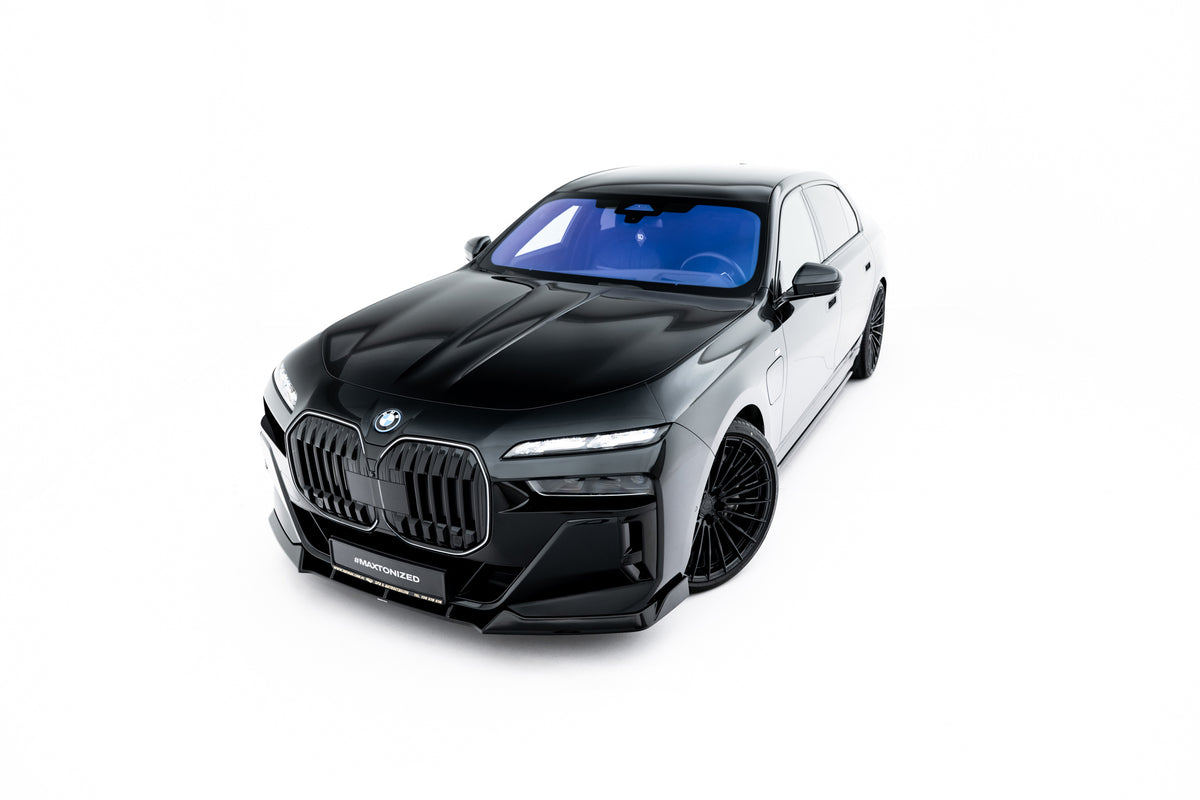 Street+ Spoilerlippe Front Ansatz V.4 passend für BMW 7 M-Paket / M760e / i7 M-Paket G70   schwarz Hochglanz – Ansicht 2