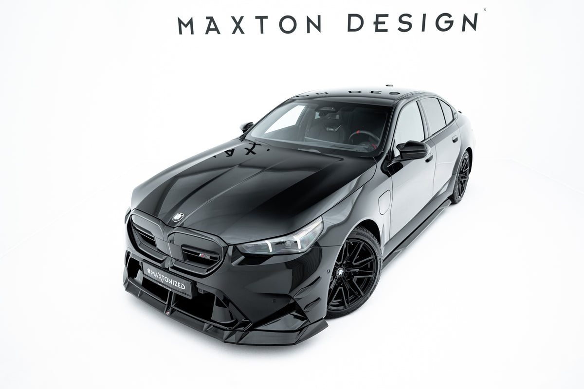 Street+ Spoilerlippe Front Ansatz V.1 passend für BMW M5 Limousine / Touring G90 schwarz Hochglanz – Ansicht 5