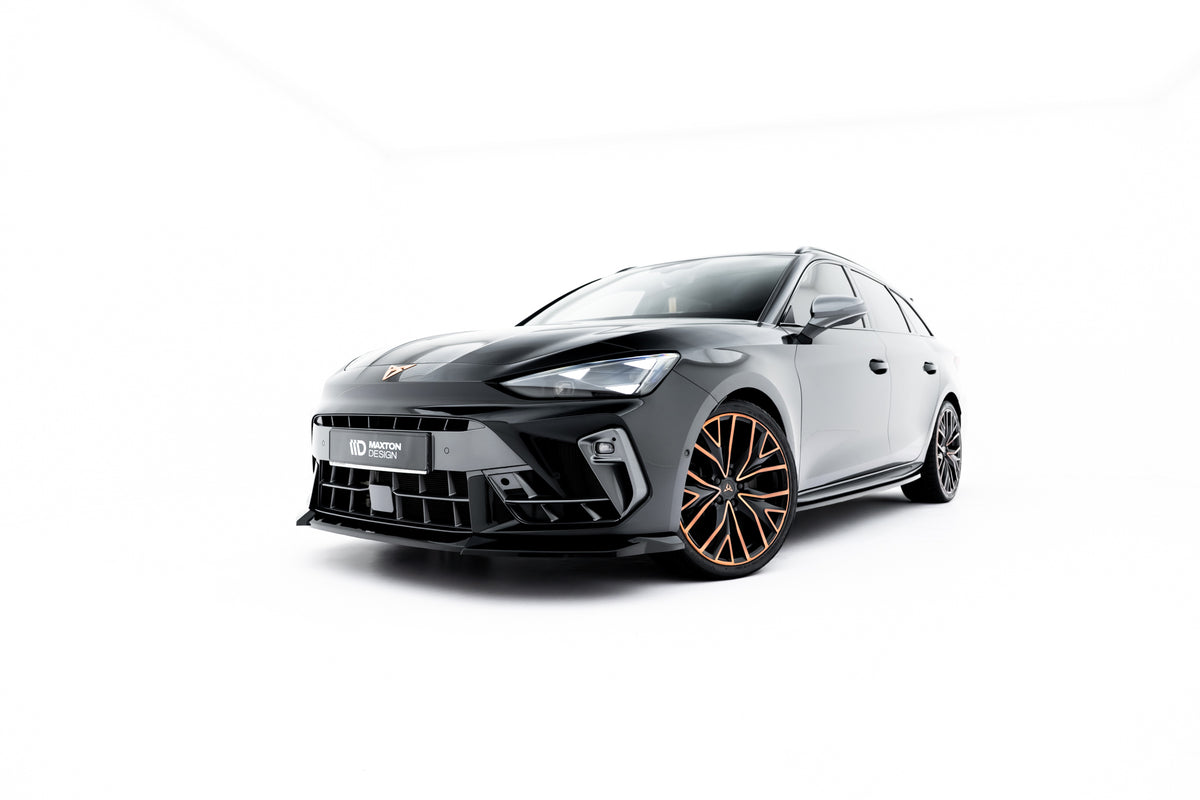 Street+ Spoilerlippe Front Ansatz V.2 passend für Cupra Leon ST / Hatchback Mk1 Facelift schwarz Hochglanz – Ansicht 6