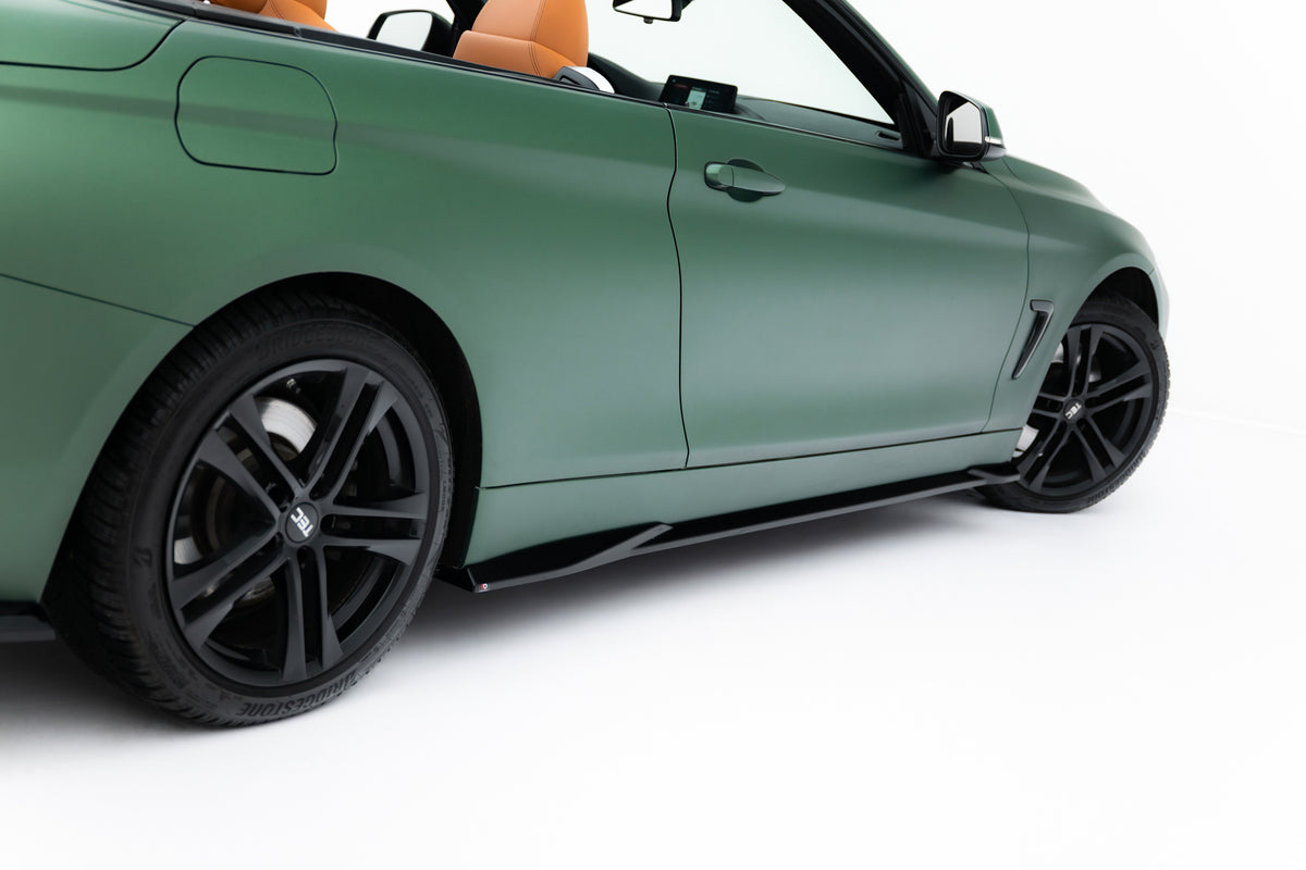 Street+ Seitenschweller Leisten passend für BMW 4er Cabrio / Coupe F33 / F32 schwarz Hochglanz – Ansicht 1