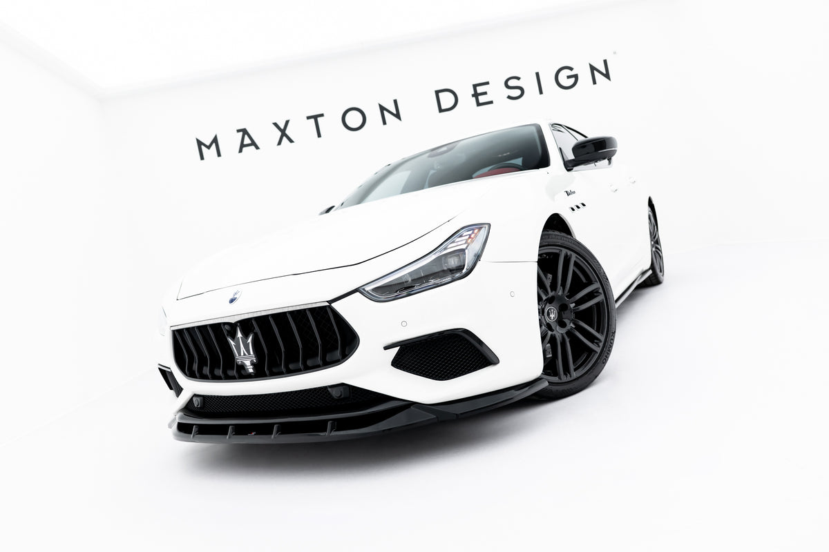 Street+ Spoilerlippe Front Ansatz passend für Maserati Ghibli Modena Mk3 Facelift schwarz Hochglanz – Ansicht 2