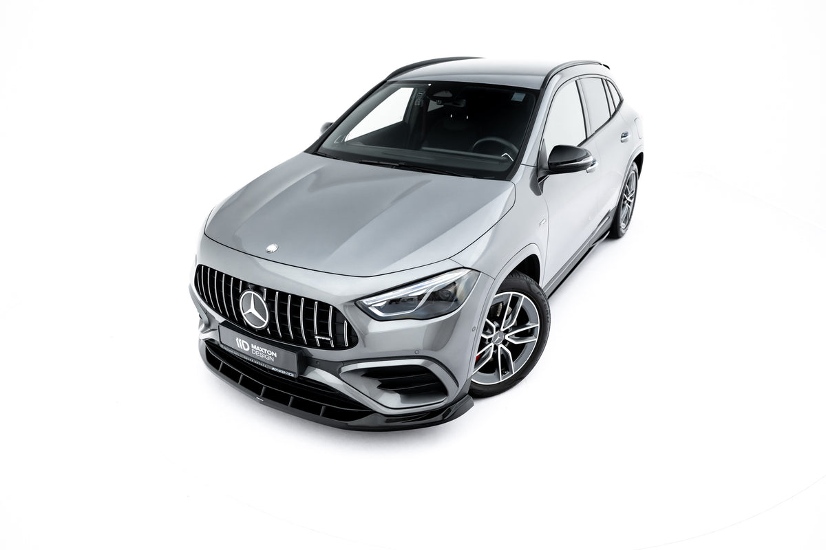 Street+ Spoilerlippe Front Ansatz V.2 passend für Mercedes-AMG GLA 35 H247 Facelift schwarz Hochglanz – Ansicht 1