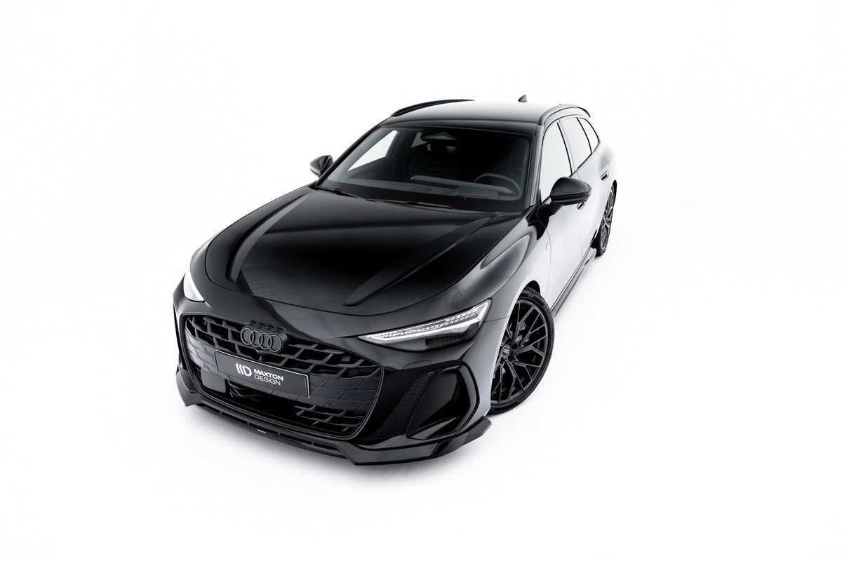 Street+ Spoilerlippe Front Ansatz V.1 passend für Audi A6 S-Line C9 schwarz Hochglanz – Ansicht 3