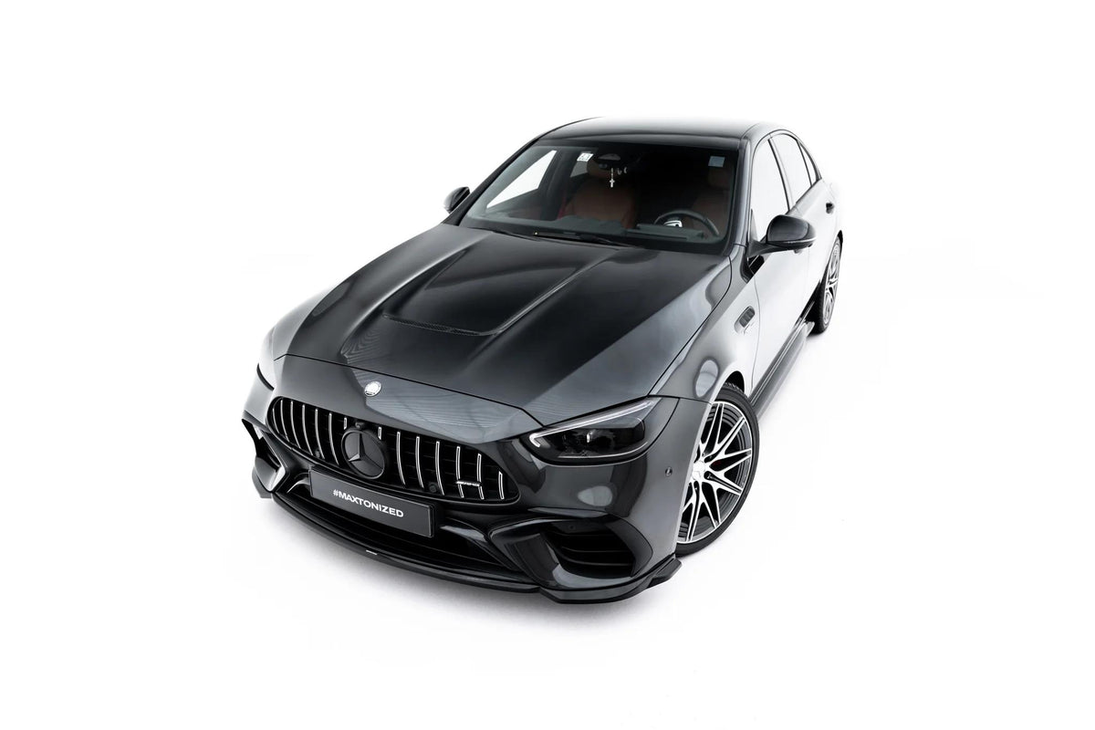 Street+ Spoilerlippe Front Ansatz V.2 passend für Mercedes-AMG C63 Limousine / Kombi W206 / S206 schwarz Hochglanz – Ansicht 4