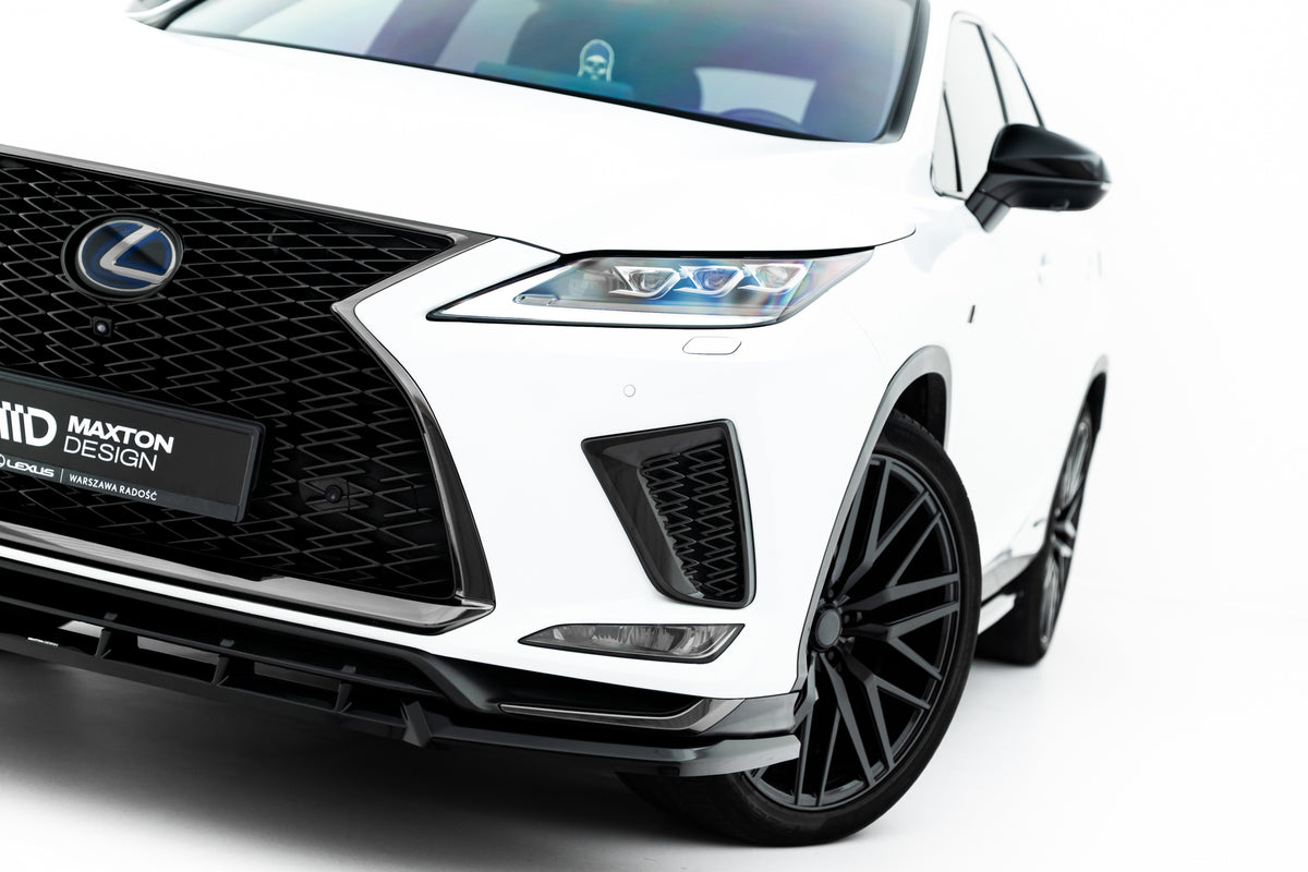 Street+ Spoilerlippe Front Ansatz passend für Lexus RX F-Sport Mk4 Facelift schwarz Hochglanz – Ansicht 4