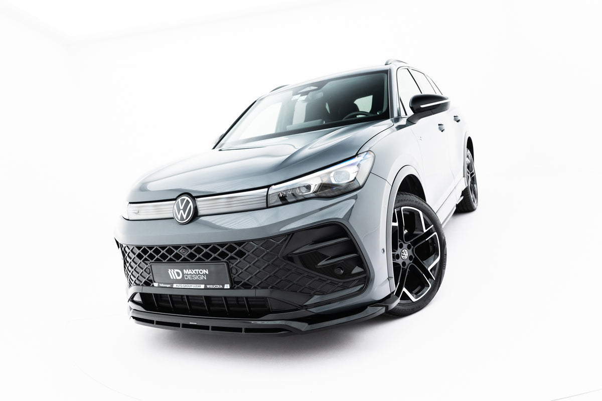 Street+ Spoilerlippe Front Ansatz V.2 passend für VW Tiguan R-Line Mk3  schwarz Hochglanz – Ansicht 4