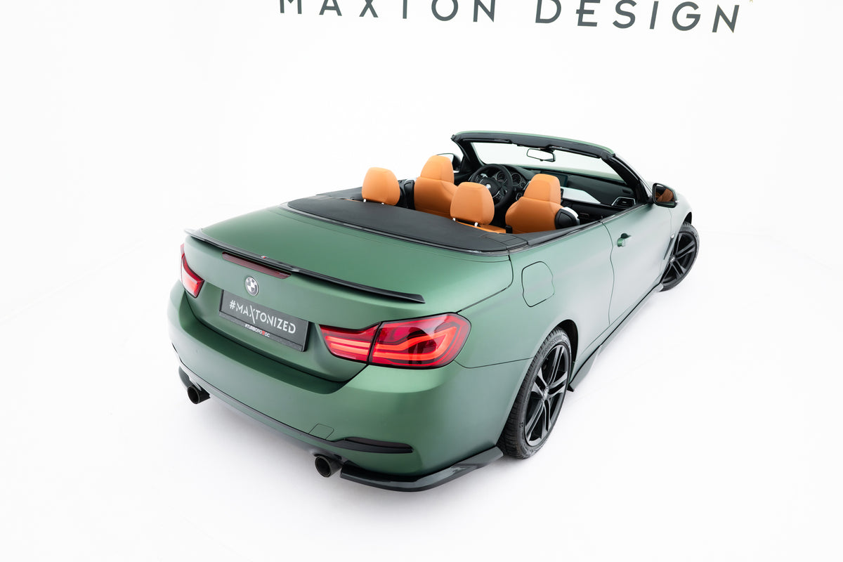 Heck Ansatz Flaps Diffusor passend für BMW 4er Cabrio / Coupe F33 / F32 schwarz Hochglanz – Ansicht 1