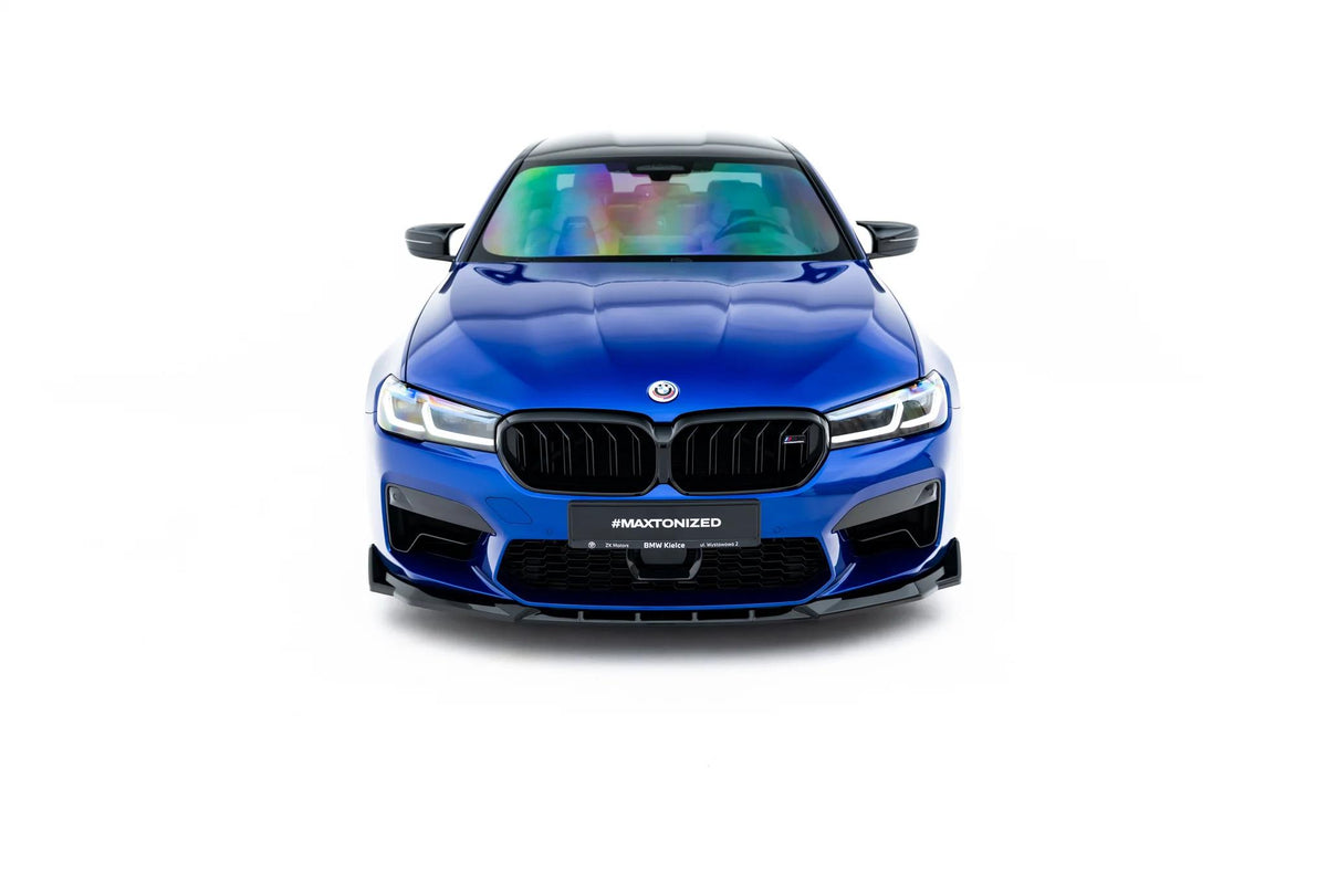 Street+ Spoilerlippe Front Ansatz V.4 passend für BMW M5 F90 Facelift schwarz Hochglanz – Ansicht 2