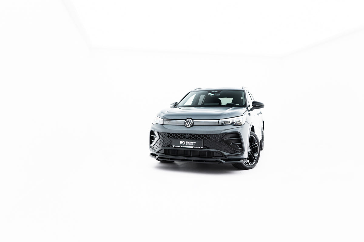 Street+ Spoilerlippe Front Ansatz V.2 passend für VW Tiguan R-Line Mk3  schwarz Hochglanz – Ansicht 3