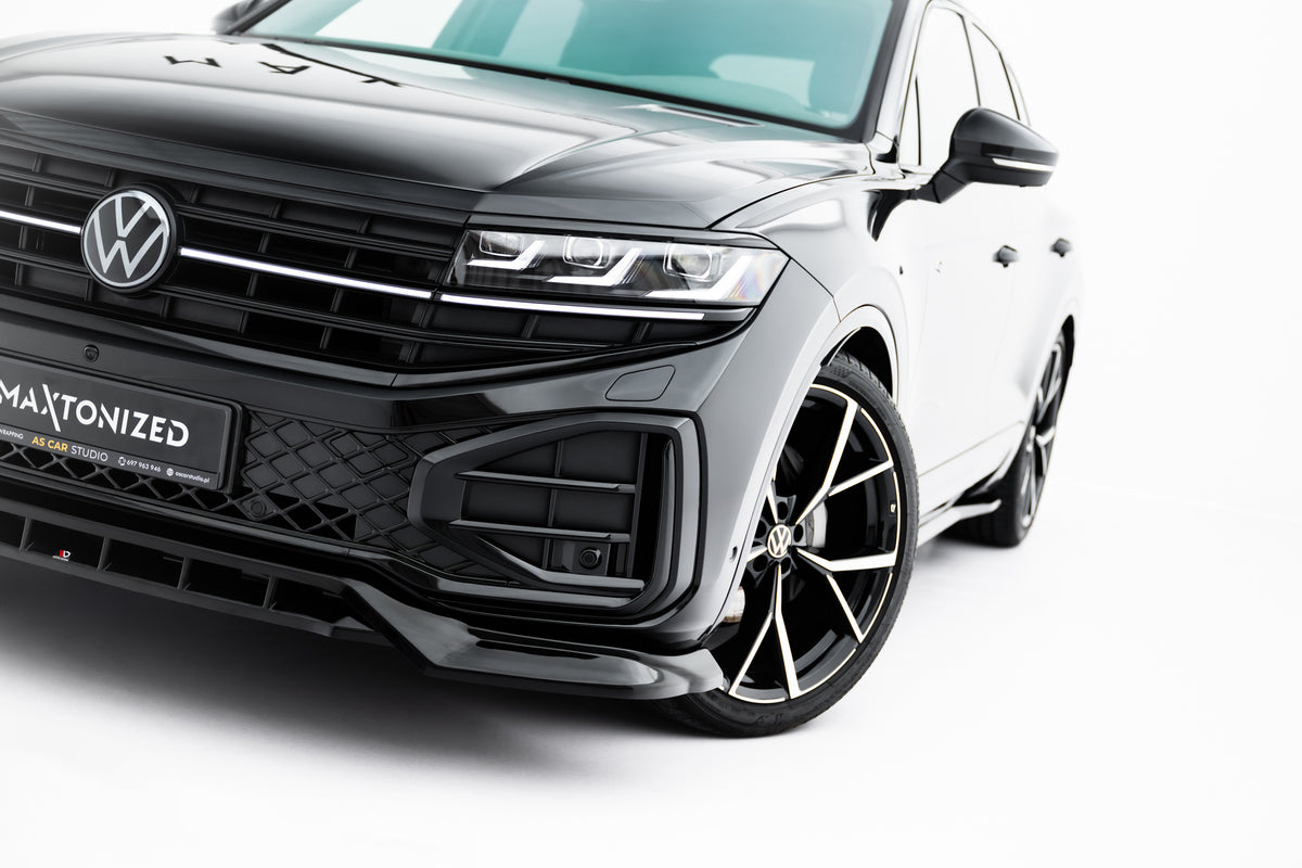 Street+ Spoilerlippe Front Ansatz passend für VW Touareg Elegance Mk3 Facelift schwarz Hochglanz – Ansicht 1