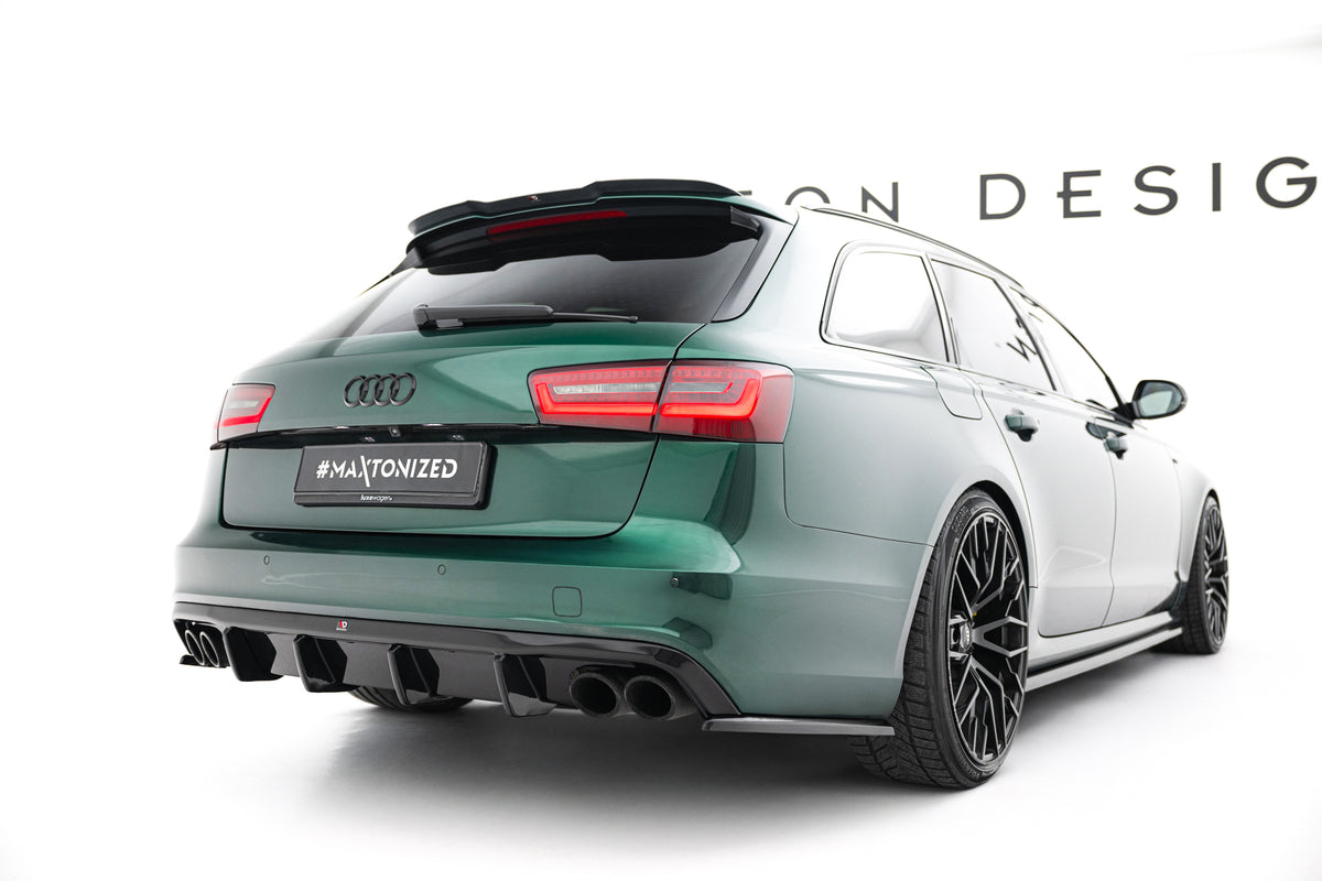 Diffusor Heck Ansatz passend für Audi S6 Avant C7  schwarz Hochglanz – Ansicht 1