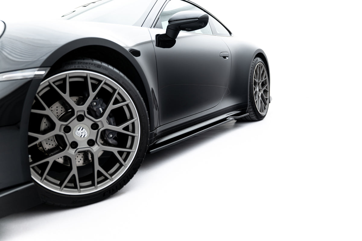 Street+ Seitenschweller Leisten passend für V.1 passend für Porsche 911 Carrera Sport Design 992 schwarz Hochglanz – Ansicht 3