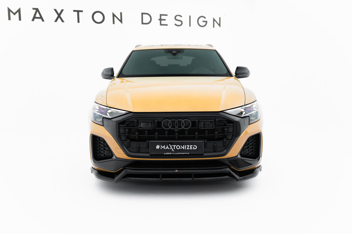 Street+ Spoilerlippe Front Ansatz passend für Audi Q8 Mk1 Facelift schwarz Hochglanz – Ansicht 1