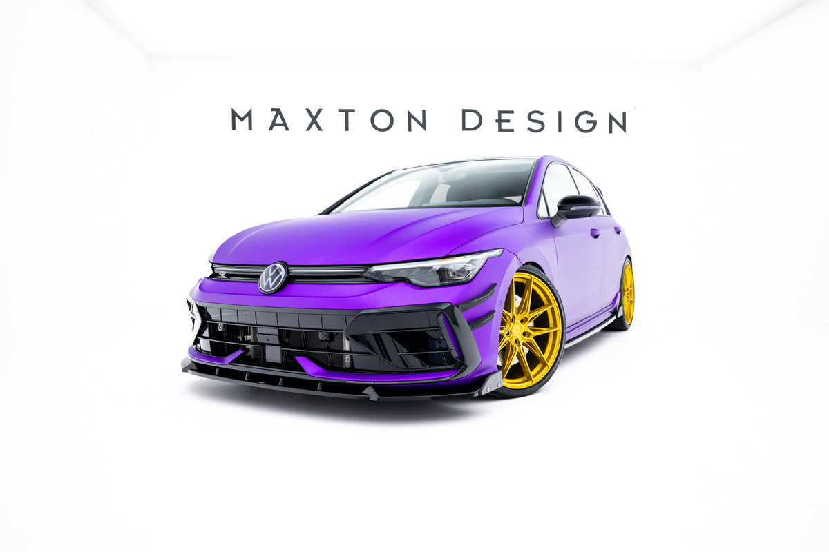 Street+ Spoilerlippe Front Ansatz V.3 + Flaps passend für VW Golf R Hatchback / Variant Mk8 Facelift – Ansicht 2
