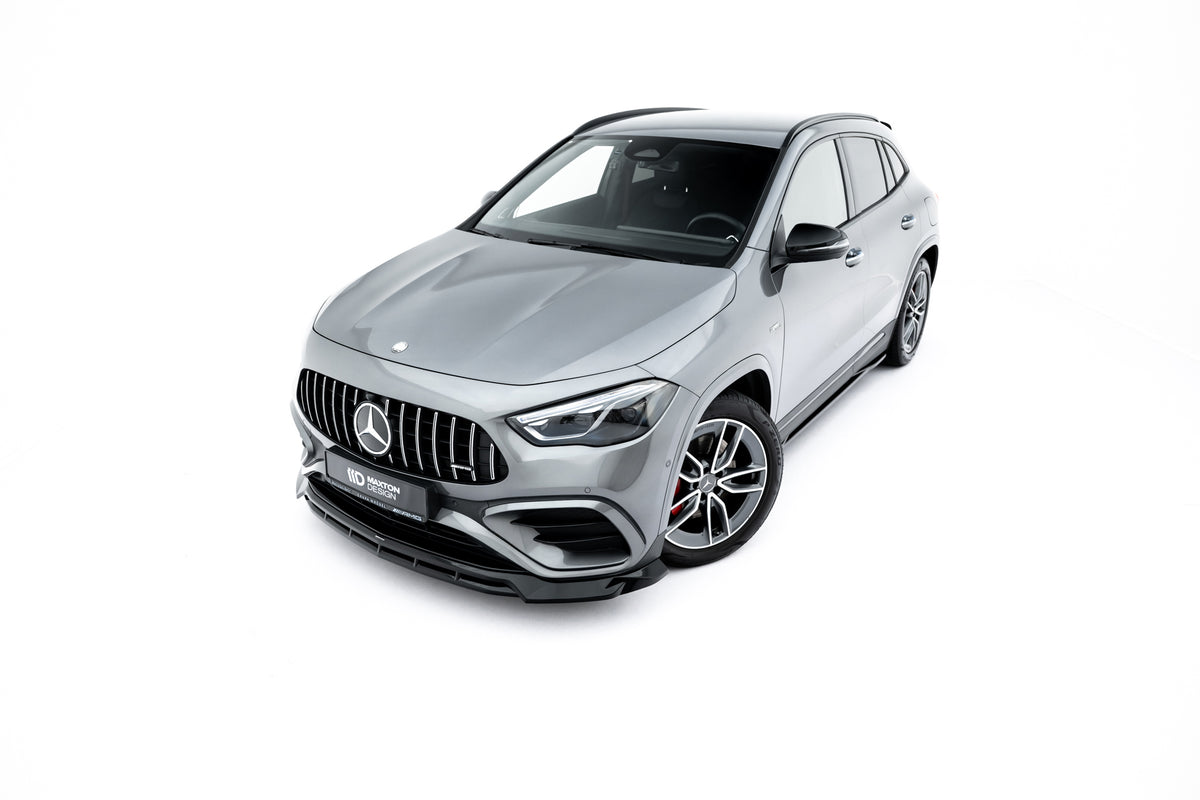 Street+ Spoilerlippe Front Ansatz V.1 passend für Mercedes-AMG GLA 35 H247 Facelift schwarz Hochglanz – Ansicht 4