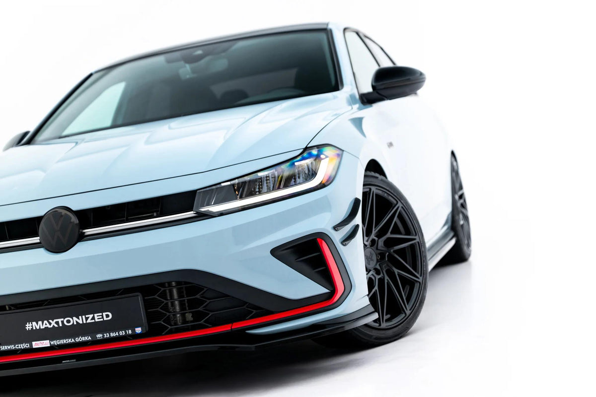 Street+ Spoilerlippe Front Ansatz V.2 passend für VW Jetta GLI Mk7 Facelift 2 schwarz Hochglanz – Ansicht 5