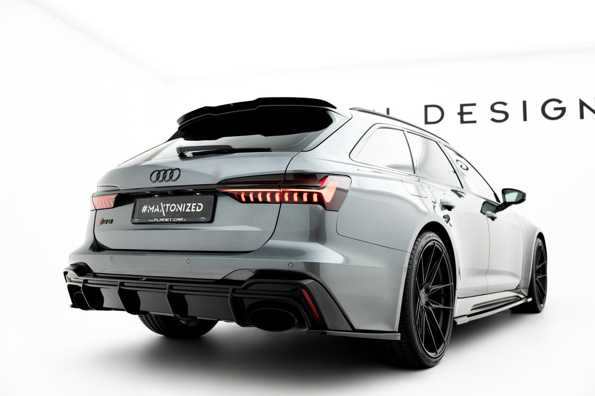 Heck Ansatz Flaps Diffusor V.2 passend für Audi RS6 C8 / C8 Facelift schwarz Hochglanz – Ansicht 3