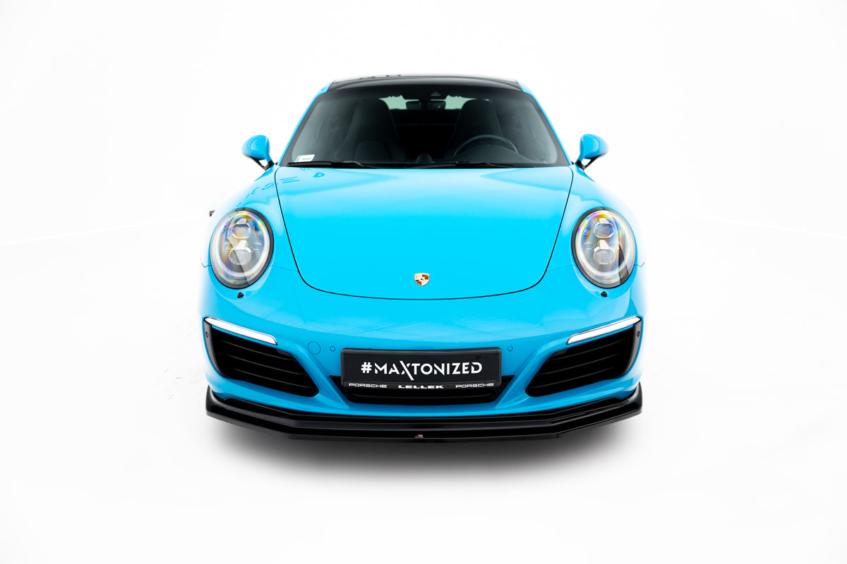 Street+ Spoilerlippe Front Ansatz V.2 passend für Porsche 911 Carrera 991 Facelift schwarz Hochglanz – Ansicht 1