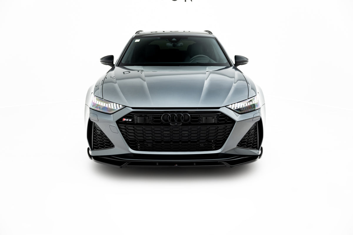 Street+ Spoilerlippe Front Ansatz V.1 passend für Audi RS6 C8 / C8 Facelift schwarz Hochglanz – Ansicht 1