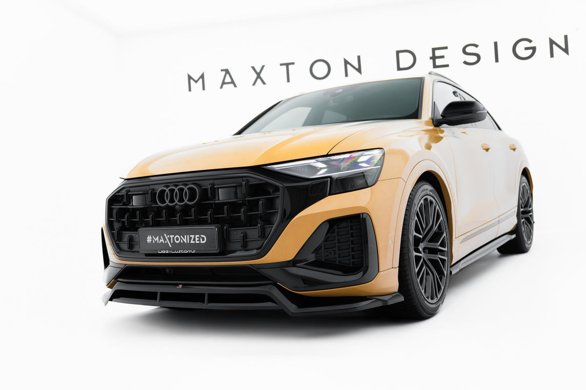 Street+ Spoilerlippe Front Ansatz passend für Audi Q8 Mk1 Facelift schwarz Hochglanz – Ansicht 3