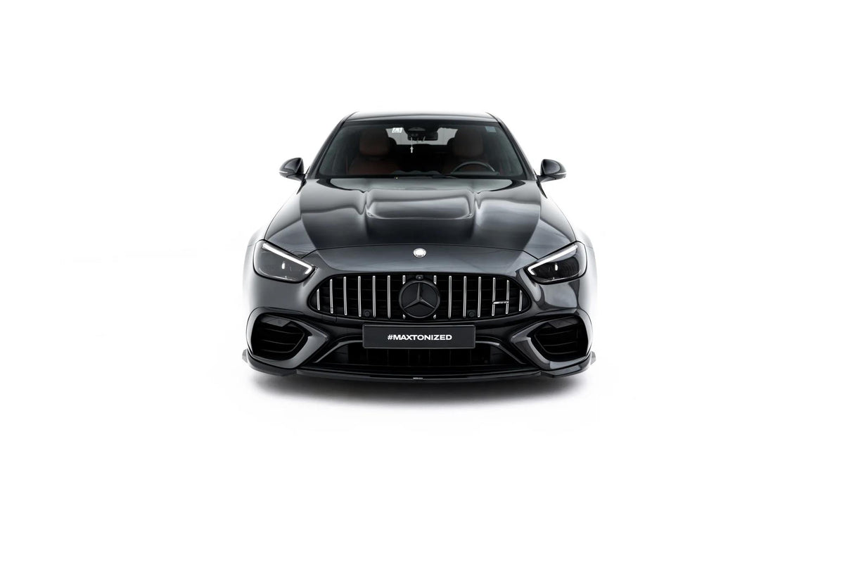 Street+ Spoilerlippe Front Ansatz V.2 passend für Mercedes-AMG C63 Limousine / Kombi W206 / S206 schwarz Hochglanz – Ansicht 2