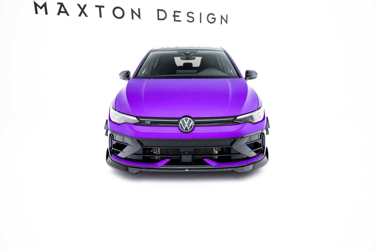 Street+ Spoilerlippe Front Ansatz V.4 passend für VW Golf R Variant Mk8 Facelift schwarz Hochglanz – Ansicht 5